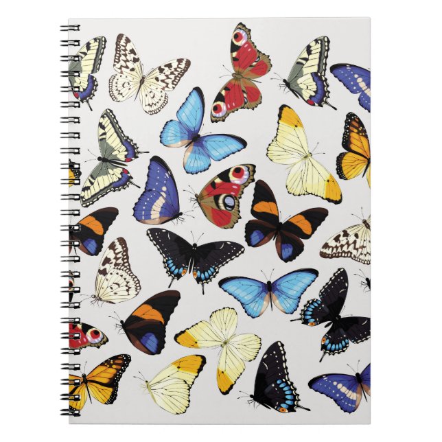 Realistic vintage butterflies collection. notebook (Front)