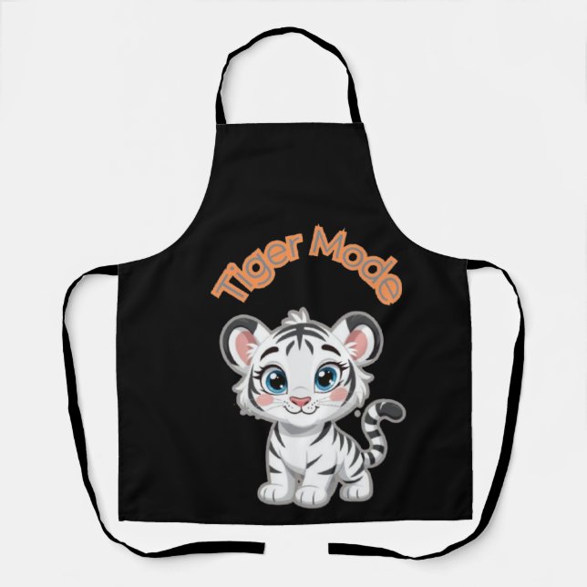 Realistic White Tiger – Photorealistic Wildlife Ar Apron (Front)