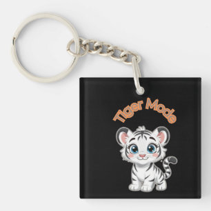 Realistic White Tiger – Photorealistic Wildlife Ar Keychain
