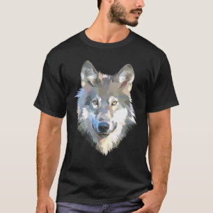 Realistic white wolf realistic animal print with c T-Shirt