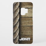 Realistic Wood and Rope Texture | Customized Name Case-Mate Samsung Galaxy S9 Case<br><div class="desc">Add your name to this rustic wood design for a unique one-of-a-kind case.</div>