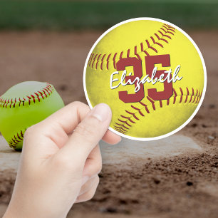 Realistic yellow girl's softball custom-Cut