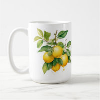 REALISTIC YELLOW LEMONS ON LEMON BRANCHES