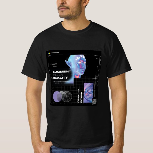 Réalité augmentée T-shirt noir basique (Devant)