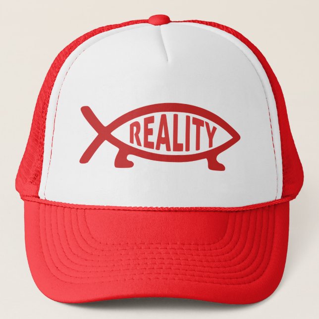 Reality Darwin Fish Trucker Hat (Front)