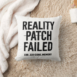 Reality Patch Failed - Glitched Typography Throw Pillow