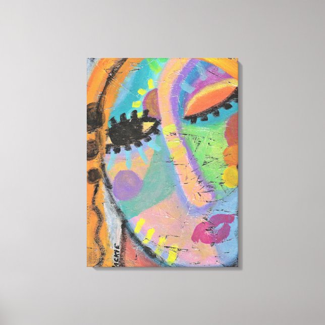 Really? Abstract Acrylic Portrait of a Woman  Canvas Print (Front)