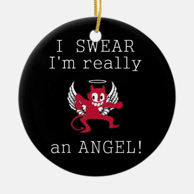 Really an Angel ornament, customize Ceramic Ornament (Front)