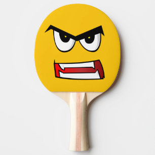 Really Angry Yellow Emoji Ping Pong Paddle