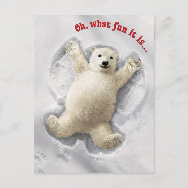 Really Big Snow Angel Invitation Postcard (Front)