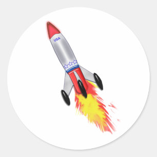 Really Cool Rocket Classic Round Sticker