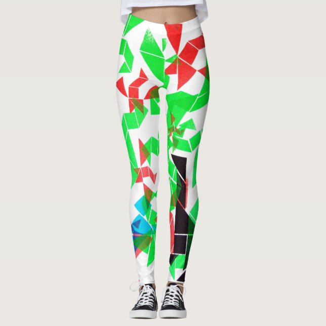 Really cool screen printed tangramleggings! leggin leggings (Front)