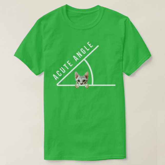 Really Cute Acute Angle Math Cat T-Shirt (Design Front)