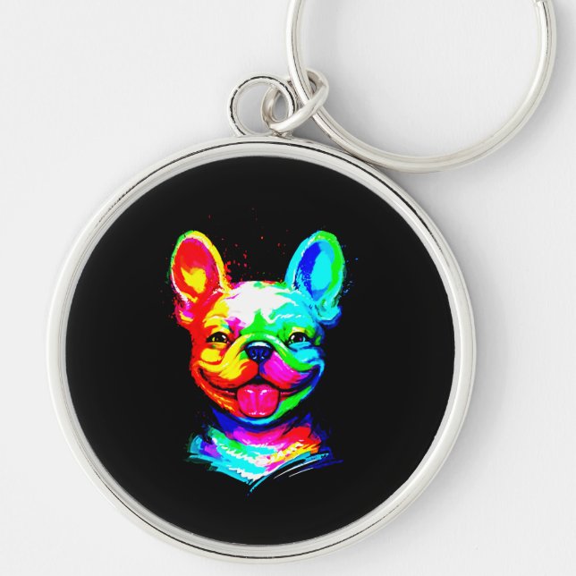 Really Cute French Bulldog For Frenchie Lover Keychain (Front)