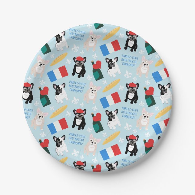 Really French Bulldogs Paper Plate (Front)