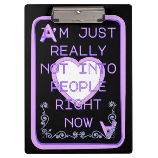 Really Not Into People Right Now Ace of Hearts Clipboard