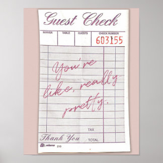 Really Pretty Guest Check Poster