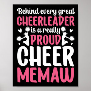 Really Proud Cheer Memaw Of A Cheerleader Memaw Gr Poster