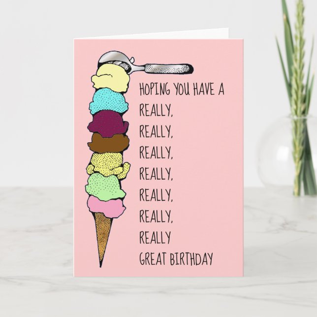 Really Tall Ice Cream Cone Card (Front)