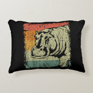 Really Vintage Hippopotamus Hippo Hippo Lover Accent Pillow