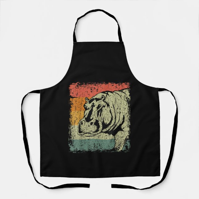 Really Vintage Hippopotamus Hippo | Hippo Lover Apron (Front)