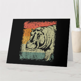 Really Vintage Hippopotamus Hippo Hippo Lover Card