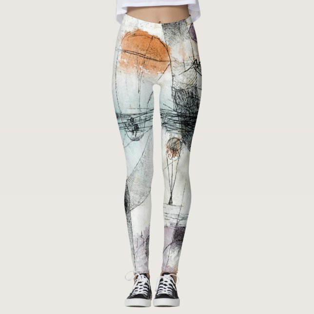 Realm of Air Paul Klee Abstract Expressionist Leggings (Front)
