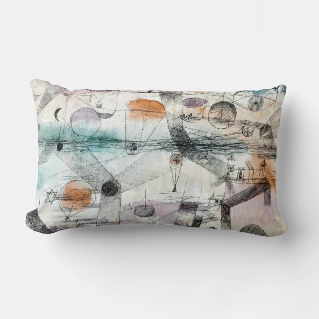 Realm of Air Paul Klee Abstract Expressionist Lumbar Pillow (Front)
