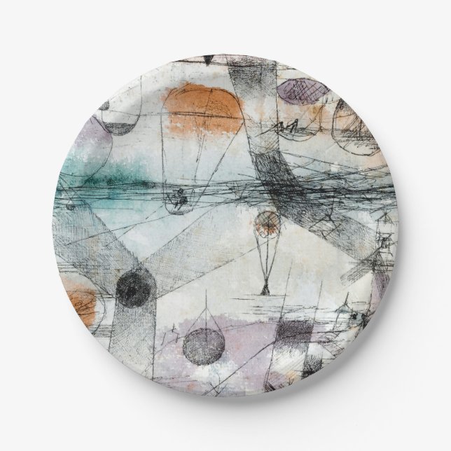 Realm of Air Paul Klee Abstract Expressionist Paper Plate (Front)