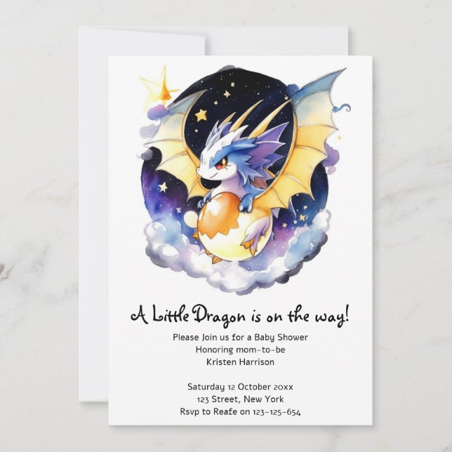 Realm of Dragons: Baby Shower Invitation (Front)