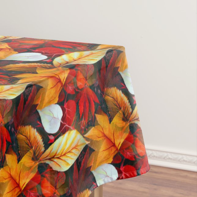 Realm of Foliage with Maple Leaves in Warm Colours Tablecloth (In Situ)