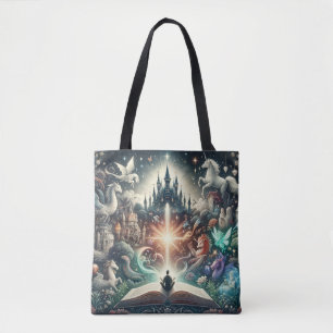 Realm of Imagination: Fantasy Books Tote Bag