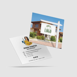 Realtor Add Your Logo Custom Photo  Business Card