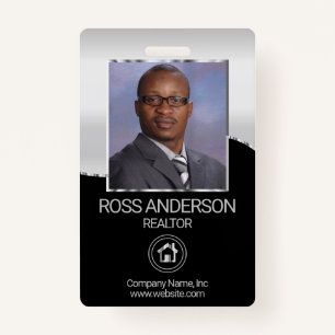 Realtor Agent in Black and Silver Badge