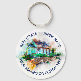 Realtor Agent Real Estate Agency And Business Name Keychain