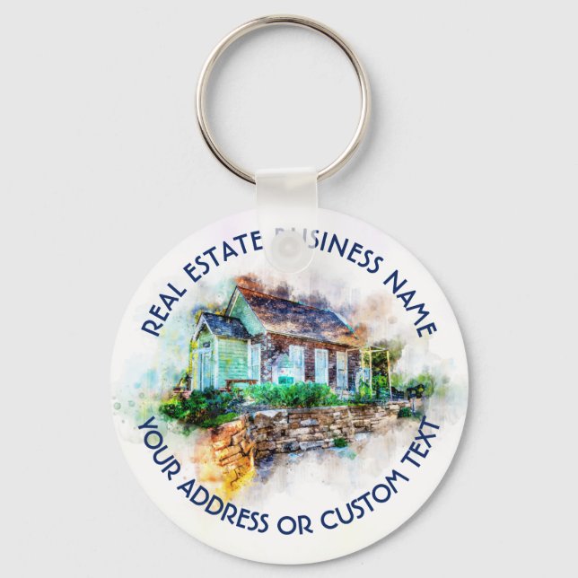 Realtor Agent Real Estate Agency And Business Name Keychain (Front)