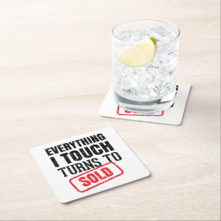Realtor Agent Square Paper Coaster