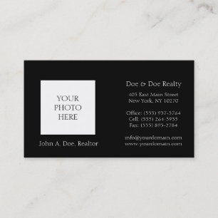 Realtor Broker Head Shot Photo Pick Your Colour Business Card