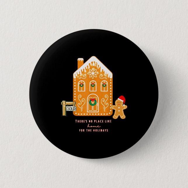Realtor Christmas Funny Realtor Holiday Gingerbrea 2 Inch Round Button (Front)
