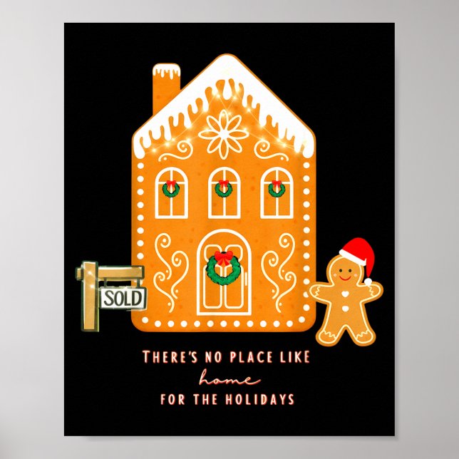 Realtor Christmas Funny Realtor Holiday Gingerbrea Poster (Front)
