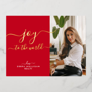 Realtor Christmas Holidays Postcard - Gold Foil