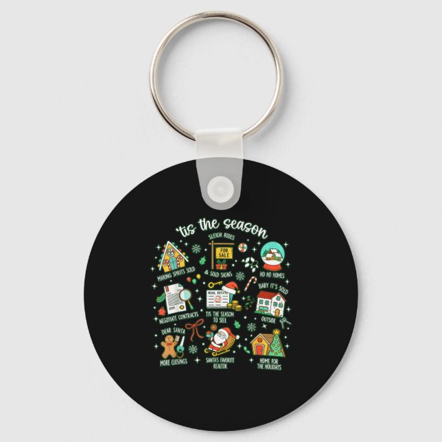 Realtor Christmas Realtor Christmas Real Estate Ch Keychain (Front)