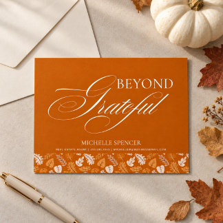 Realtor Client Thanksgiving | Elegant Photo Holiday Postcard