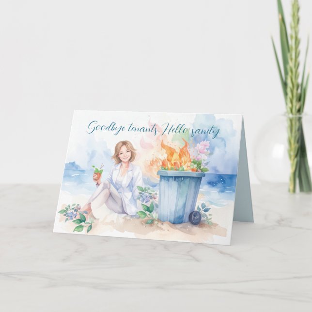 Realtor Congrats Goodbye tenants. Hello sanity. Thank You Card (Front)