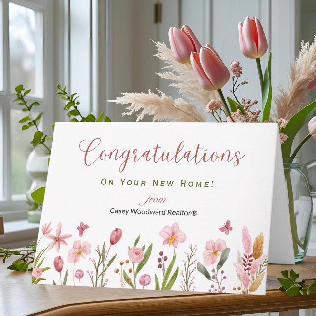 Realtor Congratulations on Your New Home | Flowers Card (Creator Uploaded)