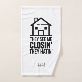 Realtor Estate Agent Brag Gag Personalized Hand Towel