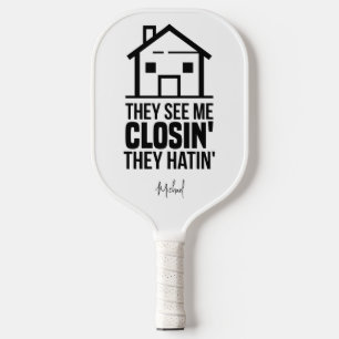 Realtor Estate Agent Brag Gag Personalized Pickleball Paddle
