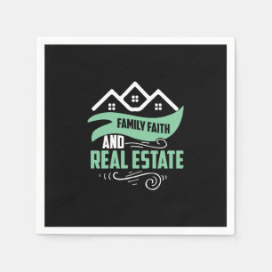 Realtor Gift Family Faith And Real Estate Napkin