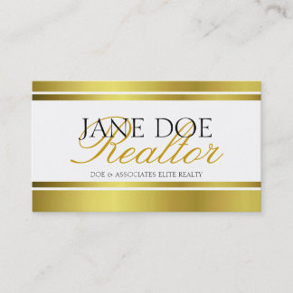 Realtor Gold Metallic Script Business Card