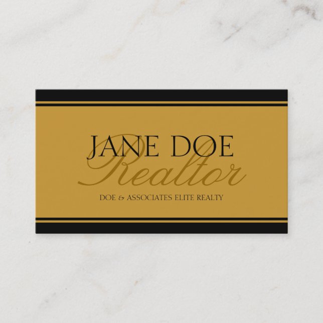 Realtor Gold Script - Available Letterhead - Business Card (Front)